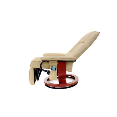 Вибромассажное кресло Calviano 2160 beige с подъемным пуфом и подогревом