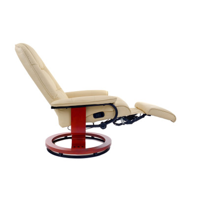 Вибромассажное кресло Calviano 2160 beige с подъемным пуфом и подогревом