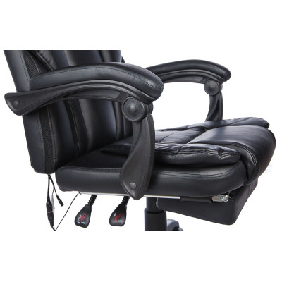 Вибромассажное кресло Calviano 1589 black с подножкой