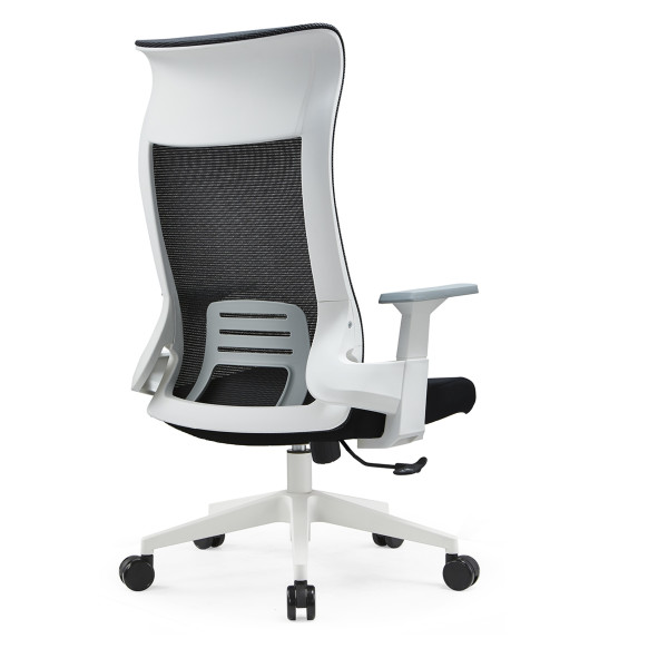 Офисное компьютерное кресло RECORD белый пластик-черный цвет