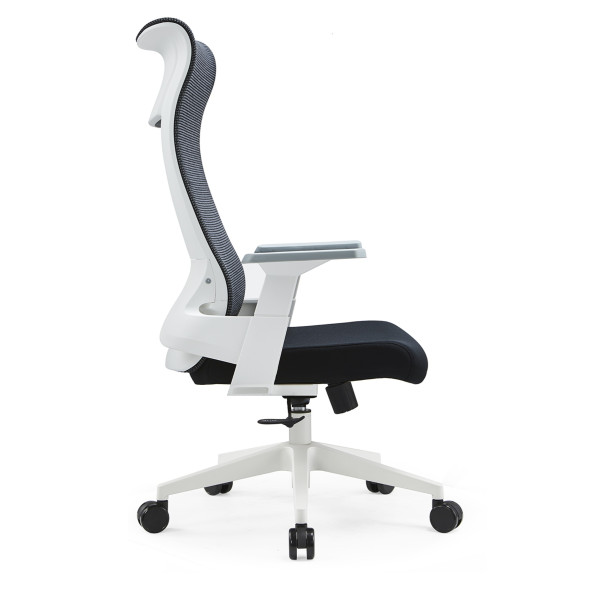 Офисное компьютерное кресло RECORD белый пластик-черный цвет