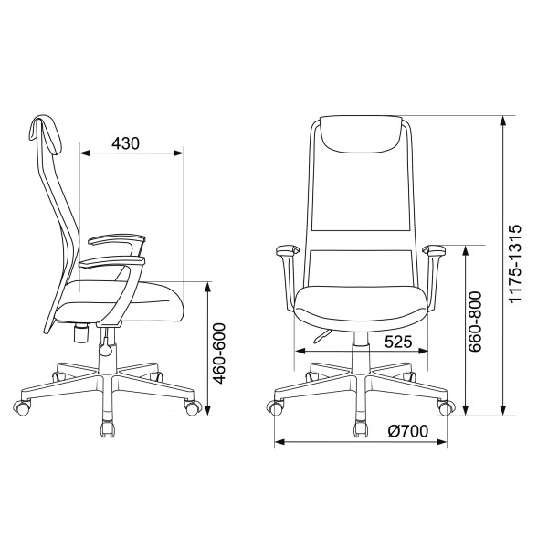 Кресло Бюрократ KB-8 TW-01 TW-11 Black