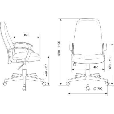 Кресло Бюрократ CH-808LT Black