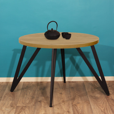 Стол обеденный ЖЕНЕВА 2 круглый с толщиной столешницы 36 мм дуб белый крафт