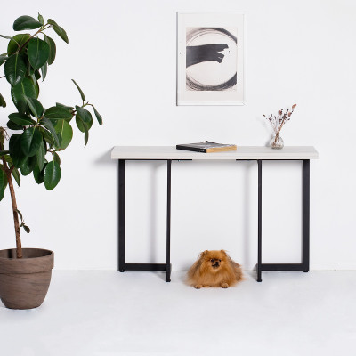 Стол-консоль АРЛЕН с толщиной столешницы 18 мм дуб белый крафт