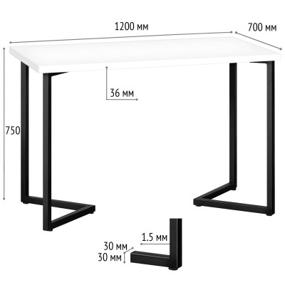 Стол обеденный ЛОНДОН прямоугольный с толщиной столешницы 36 мм дуб табачный крафт