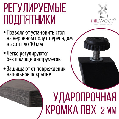 Стол обеденный ЖЕНЕВА 2 прямоугольный с толщиной столешницы 36 мм сосна пасадена