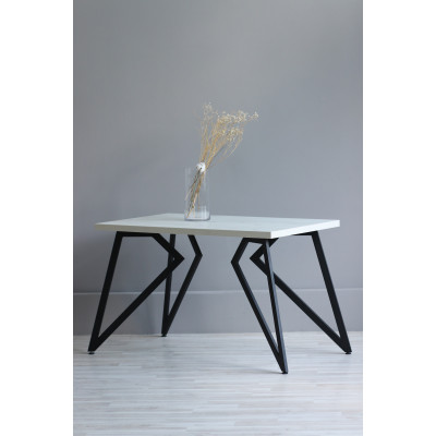 Стол обеденный ЖЕНЕВА прямоугольный с толщиной столешницы 36 мм белый шагрень