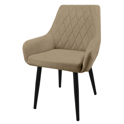 Стул "Корлеоне", ЭМАЛЬ ЧЕРНЫЙ МУАР, ткань Catania Latte