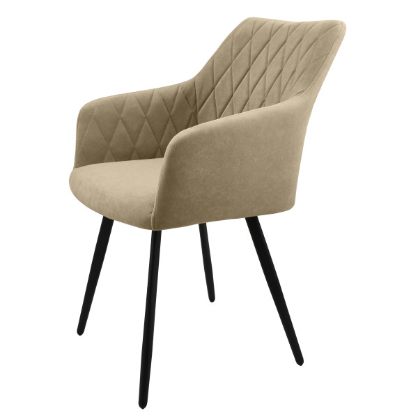 Стул "Диаманте" лофт, ЭМАЛЬ МУАР ЧЕРНЫЙ, ткань Catania Latte