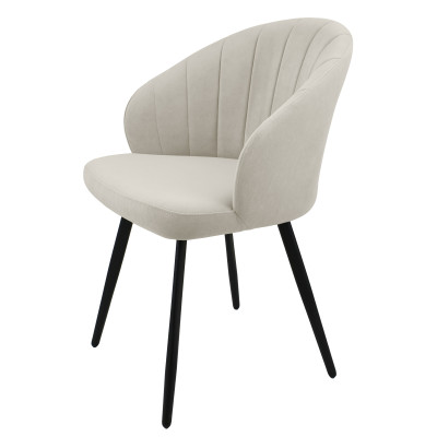 Стул "Камино" лофт, ЭМАЛЬ ЧЕРНЫЙ МУАР, ткань Catania Ivory