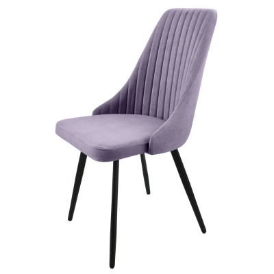 Стул "Верона" ЛОФТ, ЭМАЛЬ ЧЕРНЫЙ МУАР,  Catania Lavender