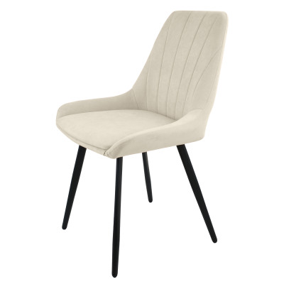 Стул "Марино" лофт, ЭМАЛЬ ЧЕРНЫЙ МУАР, ткань Catania Ivory