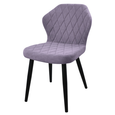 Стул "Бергамо", ЭМАЛЬ ЧЕРНЫЙ МУАР, ткань Catania Lavender