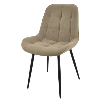 Стул "Флоренция", ЭМАЛЬ ЧЕРНЫЙ МУАР, ткань Catania Latte