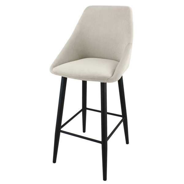 Стул "Монти полубарный", ЭМАЛЬ ЧЕРНЫЙ МУАР, ткань Catania Ivory