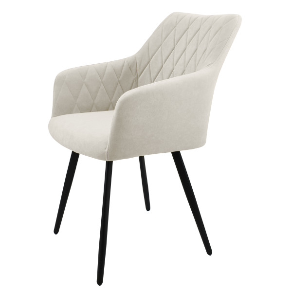 Стул "Диаманте" лофт, ЭМАЛЬ МУАР ЧЕРНЫЙ, ткань Catania Ivory