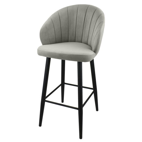 Стул "Камино барный", ЭМАЛЬ ЧЕРНЫЙ МУАР, ткань Catania Smoke