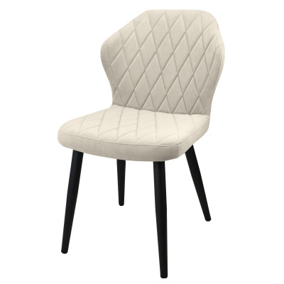 Стул "Бергамо", ЭМАЛЬ ЧЕРНЫЙ МУАР, ткань Catania Ivory