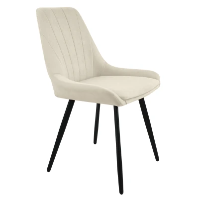 Стул "Марино" лофт, ЭМАЛЬ ЧЕРНЫЙ МУАР, ткань Catania Ivory