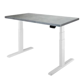 Стол Unique Ergo Desk белый/бетон Чикаго 1380х800х18 мм